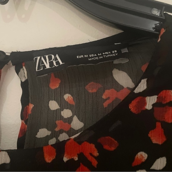 New ZARA NWOT Multicolored Printed Mini Dress - Picture 6 of 6